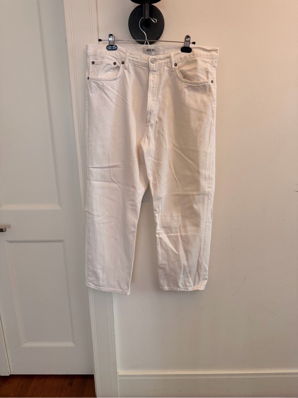 Agolde Women's Relaxed White Straight-Leg Jeans